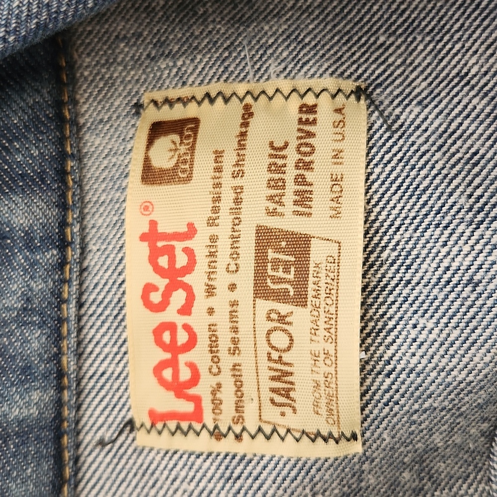 Vintage 1970s Lee‎ Sanfor Set Denim Jacket Patched - Picture 2 of 9